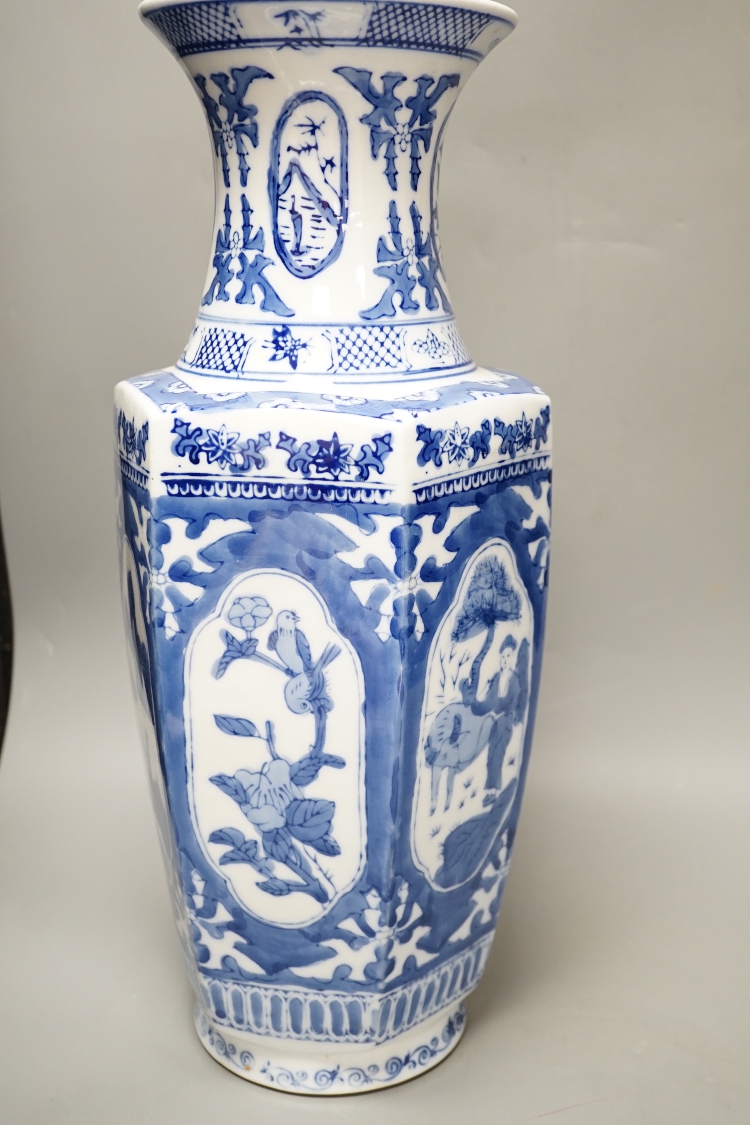 Four 20th century Chinese porcelain vases. tallest 46cm